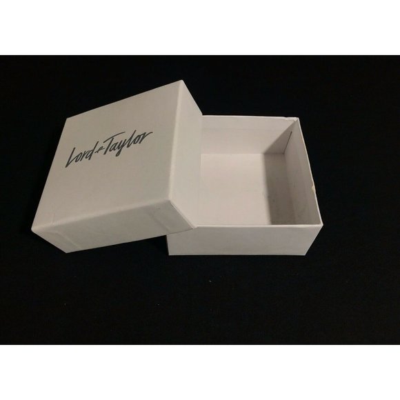 Lord & Taylor Empty Gift Box Cardboard White 3.5" x 3.5" x 1.5" - Picture 9 of 12